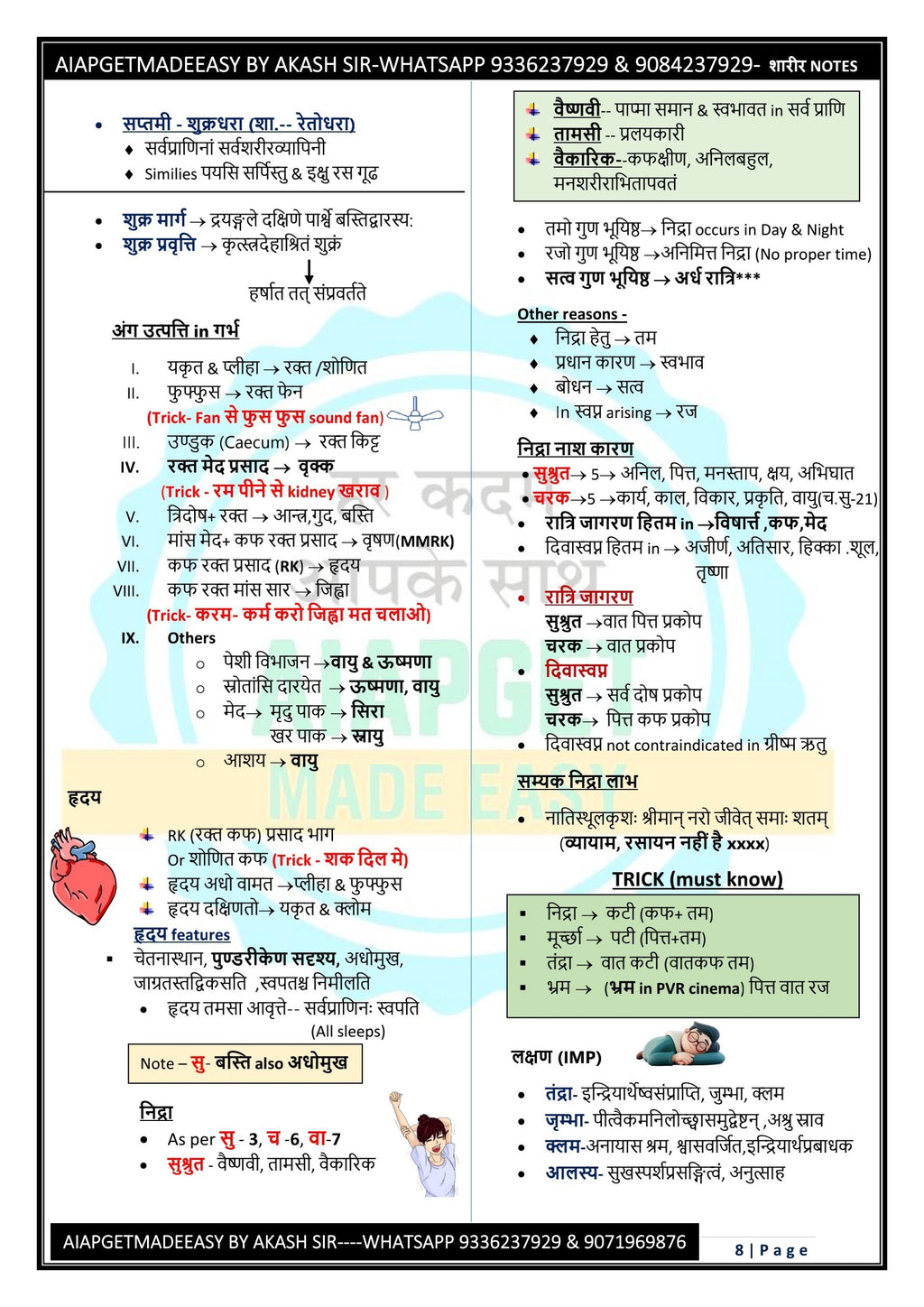 COMBO-A (SET OF 8 BOOKS)  1.षड लघु संहिता , 2.सुश्रुत detailed part 1 (76 pages) (nidana,sharira,kalpa) ,3. DRAVYAGUNA--2 , 4. चरक brief notes Special, 5. सुश्रुत brief notes  6. काश्यप detailed notes , 7. COMPLETE RASASHASTRA, 8. Poster book