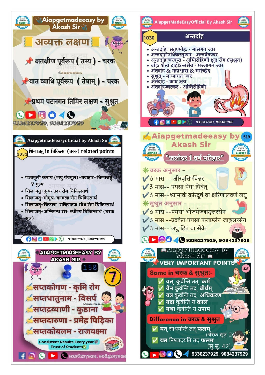 COMBO-A (SET OF 8 BOOKS)  1.षड लघु संहिता , 2.सुश्रुत detailed part 1 (76 pages) (nidana,sharira,kalpa) ,3. DRAVYAGUNA--2 , 4. चरक brief notes Special, 5. सुश्रुत brief notes  6. काश्यप detailed notes , 7. COMPLETE RASASHASTRA, 8. Poster book